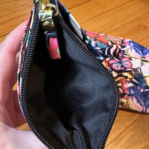 Lodis Colorful Butterfly Patent Leather Wristlet & Matching Wallet Coin Purse - Picture 4 of 8